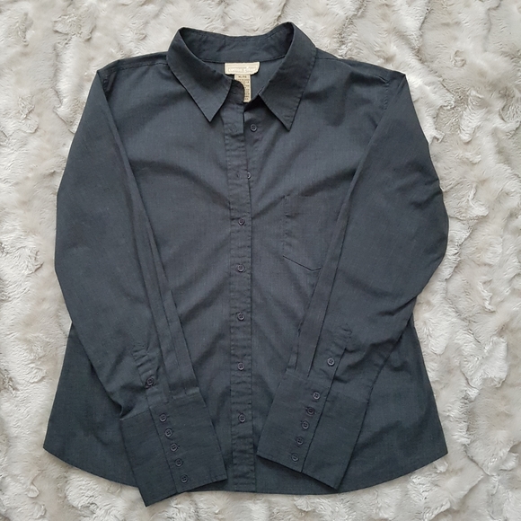 Cotton Ginny Tops Cotton Ginny Long Sleeve Button Down Grey Poshmark